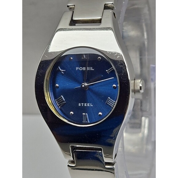 Fossil Steel FS2562 Womens Blue Dial Stainless Quartz Watch New Battery 50M WR main image 11